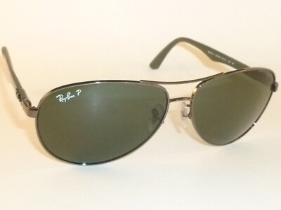 #ad New Ray Ban Sunglasses TECH Gunmetal RB 8313 004 N5 Polarized Dark Green 61mm