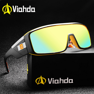 #ad VIAHDA Men Sports Sunglasses UV400 Outdoor Driving Cycling Fishing Goggles 2022