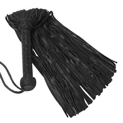 #ad Real Cow Hide Black Leather Flogger 100 Thick Tails Heavy amp; Thuddy impact Whip