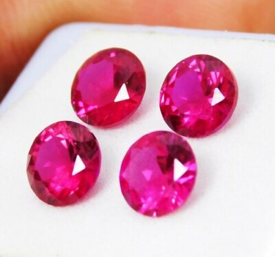 #ad 5 Pcs Red Ruby Round Cut 8x8 mm Loose Gemstone 11.25 Ct For Jewelry Making R2