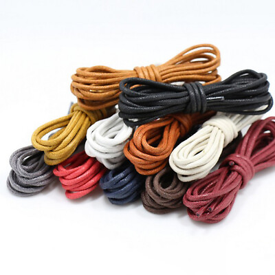 #ad Round Premium Waxed Cotton Shoelaces Sneakers Colored Shoe Laces Boot Strings