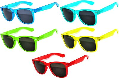 #ad Glow in the dark Smoke Lens Sunglasses Colored Frame 5 Pack OWL turquoise...