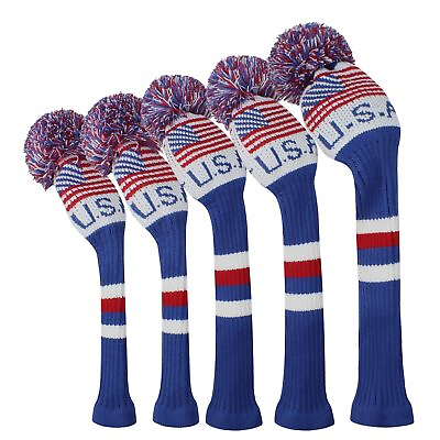 #ad Scott Edward Knit Golf Club Cover for Woods and Driver Set of 5 Head Covers Prot