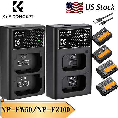#ad Kamp;F Concept NP FZ100 NP FW50 Battery and Dual Battery Charger for Sony Camera