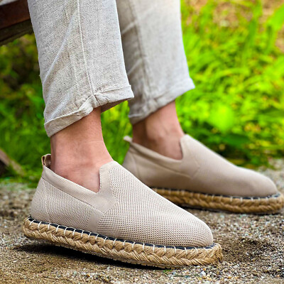 #ad Men#x27;s Espadrilles Shoes Classic Casual KNITTED Cotton Summer Shoes