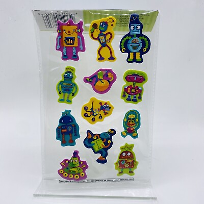 #ad New Sealed 12 Printed Foam Stickers Scrapbooking Robots