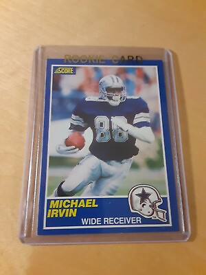 #ad 1989 Score #18 MICHAEL IRVING Dallas Cowboys ROOKIE Football Card HOF WR. NM