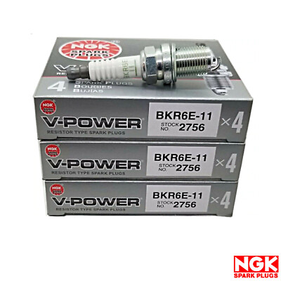 #ad New Set of 12 NGK V Power Spark Plug BKR6E 11 2756 for Acura Dodge Mini Nissan