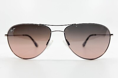 #ad Maui Jim Sea Hhouse MJ 772 16R Polarized Silver Aviator Sunglasses 60 15 8796