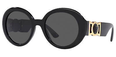#ad Versace Women#x27;s Black Large Round Sunglasses VE4414 GB187 55 Italy