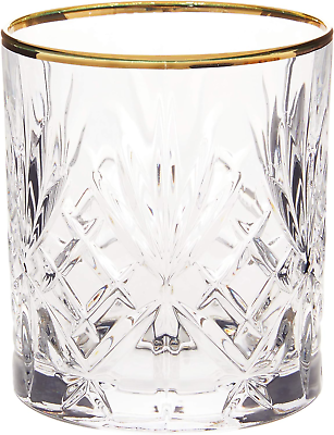 #ad Lorren Home Trends Siena Collection Crystal Double Old Fashion Beverage Glass wi