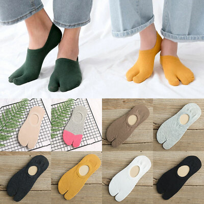 #ad Women Men Split Toe Socks Comfort Japanese Flip Flop Sandal Tabi Low Cut Socks