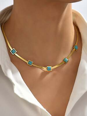 #ad Turquoise Decor Necklace Statement Necklace Modern Necklace for Women