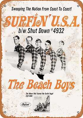 #ad Metal Sign 1963 The Beach Boys Surfin#x27; USA Vintage Look
