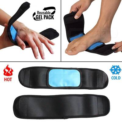 #ad Hot and Cold Therapy Reusable Gel Ice Pack Ankle Wrist Foot Pain Wrap amp; Strap