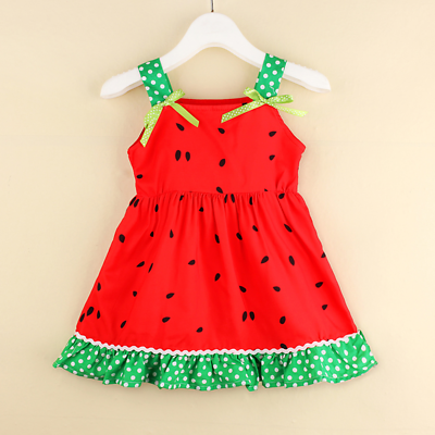 #ad NWT Watermelon Girls Red Sleeveless Ruffle Dress 18M 2T 3T 4T 5T