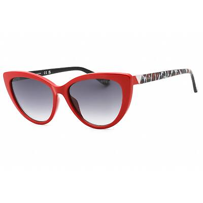 #ad Guess Women#x27;s Sunglasses Gradient Smoke Lens Shiny Red Cat Eye Frame GU5211 66B