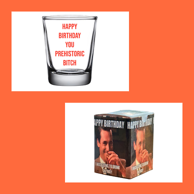 #ad Birthday Funny Shot Glasses w Matching Gift Boxes CHOOSE
