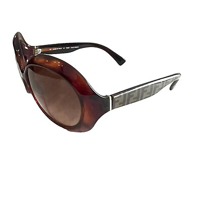 #ad FENDI Tortoise Brown amp; quot;Zuccaquot; FF Logo Sunglasses #1684