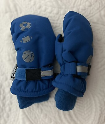 #ad N#x27;Ice Caps Infant Waterproof Snow Mittens Winter Outdoor Blue Sports Adjustable