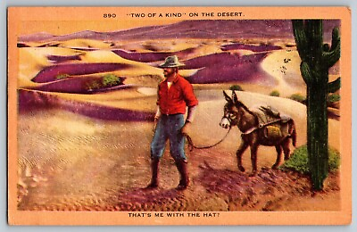 #ad Glendale California Two of A Kind on the Desert Vintage Postcard Posted