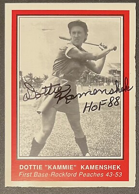 #ad Dottie Kamenshek quot;HOF 88quot; Signed Card Rockford AAGPBL League of Their Own Auto