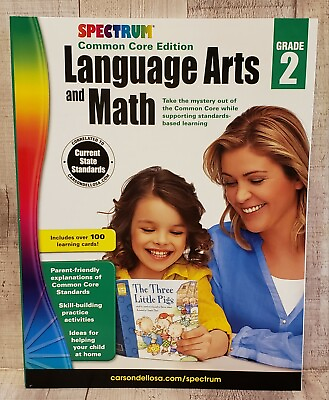 #ad Spectrum Language Arts and Math*Grade 2 Book*Common Core Edition*New