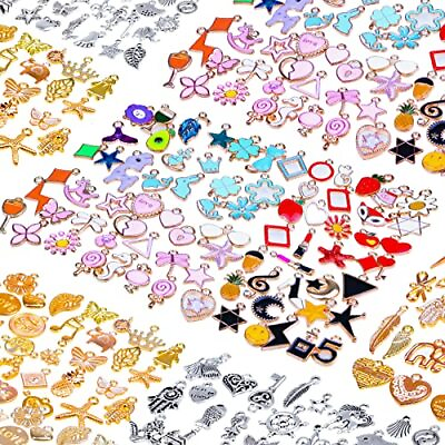 #ad 150PCS Bracelet Charms for Jewelry Making Wholesale Bulk Lots Jewelry Making Sil