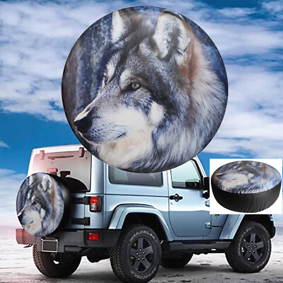 #ad 285 65R17 Spare Tire Cover XL Against Sun Rain Wolf for Jeep Truck Land Rover $19.99