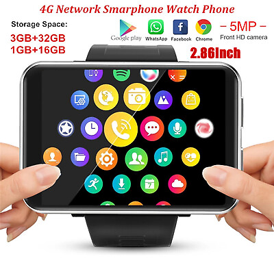#ad 2.86quot;Smart PAD Watch 4G LTE WiFi GPS BT Android Sport Smartwatch 5MP Camera W2Y0