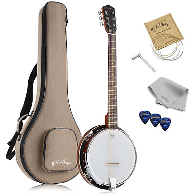#ad 6 String Banjo Full Size with Closed Back Mahogany Resonator
