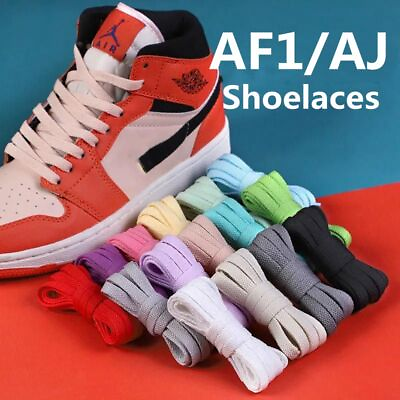 #ad 2022 New AF1 AJ Shoelaces for Sneakers Classic Flat Shoe laces White Black Canva