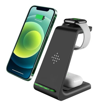 #ad 15W Wireless Charger 3in1 Charging Stand Station For Apple amp;Samsung Watch Earpod