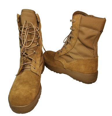 #ad MCRAE FOOTWEAR Mens Size 9R Military Tactical Suede Combat Boots Tan EUC
