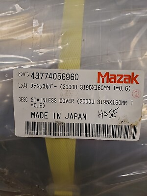 #ad Lot Of 2 Mazak Replacement Stainless Cover 3195mm X 160mm 0.6mm T 43774056960