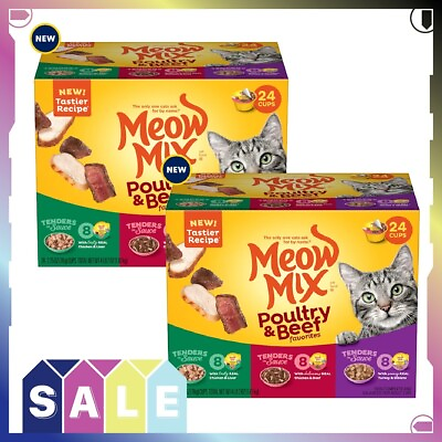 #ad Meow Mix Tender Favorites Poultry amp; Beef Variety Pack Wet Cat Food 2.75z 2box
