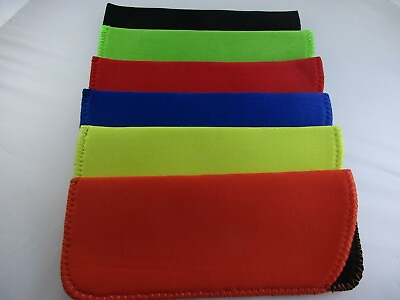 #ad LOT of 12 Two of each color shown Neoprene Eyeglass Reading Glass Cases Pouch