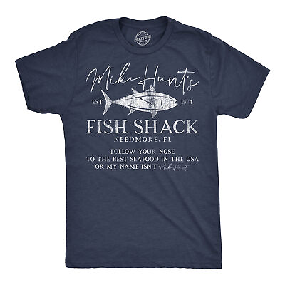 #ad Mens Mike Hunts Fish Shack Funny T Shirts Sarcastic Adult Novelty Tee