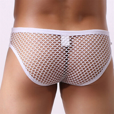 #ad Men Mesh Brief Bikini Sexy See Through Swimwear Underwear Party Trunk Beachwear↷