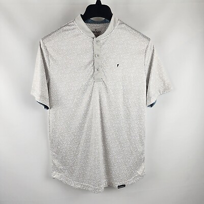 #ad Primo Golf Shirt Mens Blade Collar Polo Short Sleeve Stretch Geometric Print