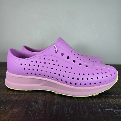 #ad Native Robbie Sugarlite Kids Size J4 Waterproof Slip On Shoes Jiffy Pink Green