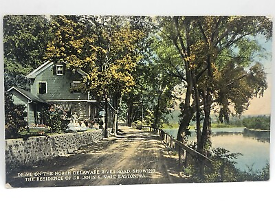 #ad Postcard Easton Pennsylvania Driving on the North Delaware River Road Unposted