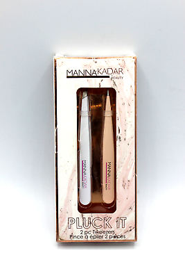 #ad Manna Kadar Beauty Pluck It 2 Piece Tweezer Set Slanted amp; Pointed for Precision