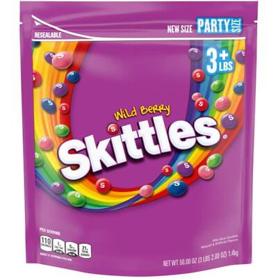 #ad SKITTLES Wild Berry Fruity Candy 50 Ounce Pack of 1 Party Size Pouch