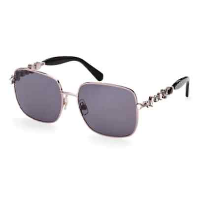 #ad Swarovski SK 358 33A Square Silver Black Sunglasses Frame 57 17 140