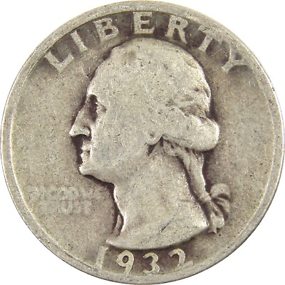 #ad 1932 Washington Quarter AG About Good 90% Silver 25c Coin