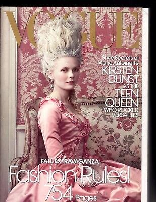 #ad September Vogue 2006 Kirsten Dunst Marie Antoinette Versailles Picasso