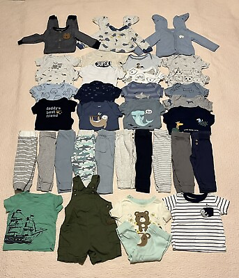 #ad Infant Boys Size 9 Month Clothing Lot 35 Pcs Baby Clothings Bundle