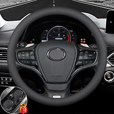#ad 15quot; 38cm Car Steering Wheel Cover Genuine Leather Car Accessories for Lexus