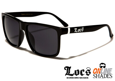 #ad LOCS Flat Top Gangster BLACK Sunglasses Mens Designer Oversized Cholo Shades NEW